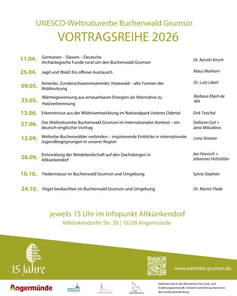 Vortragsreihe für Weltnaturerbe Buchenwald Grumsin 2026